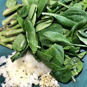 Asparagus & spinach soup ingredients