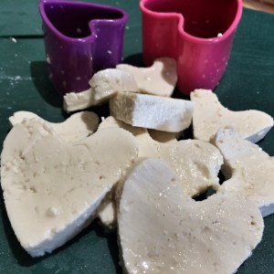 Tofu heart cut-outs
