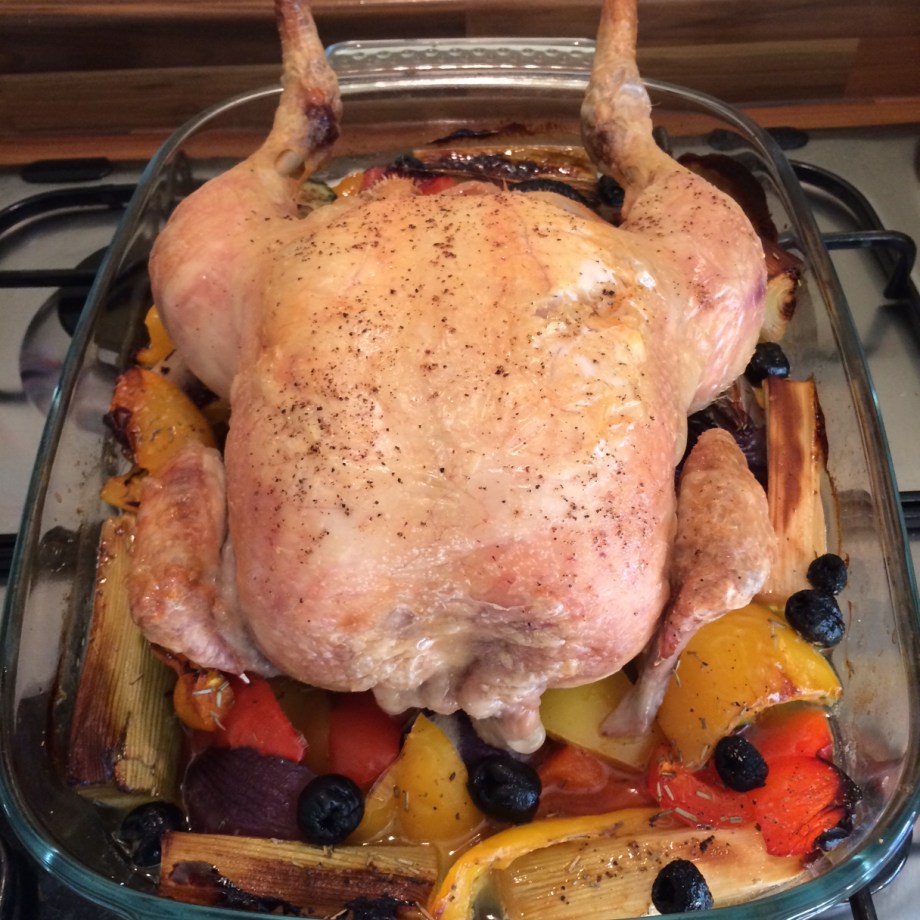 Roast chicken ready to cook
