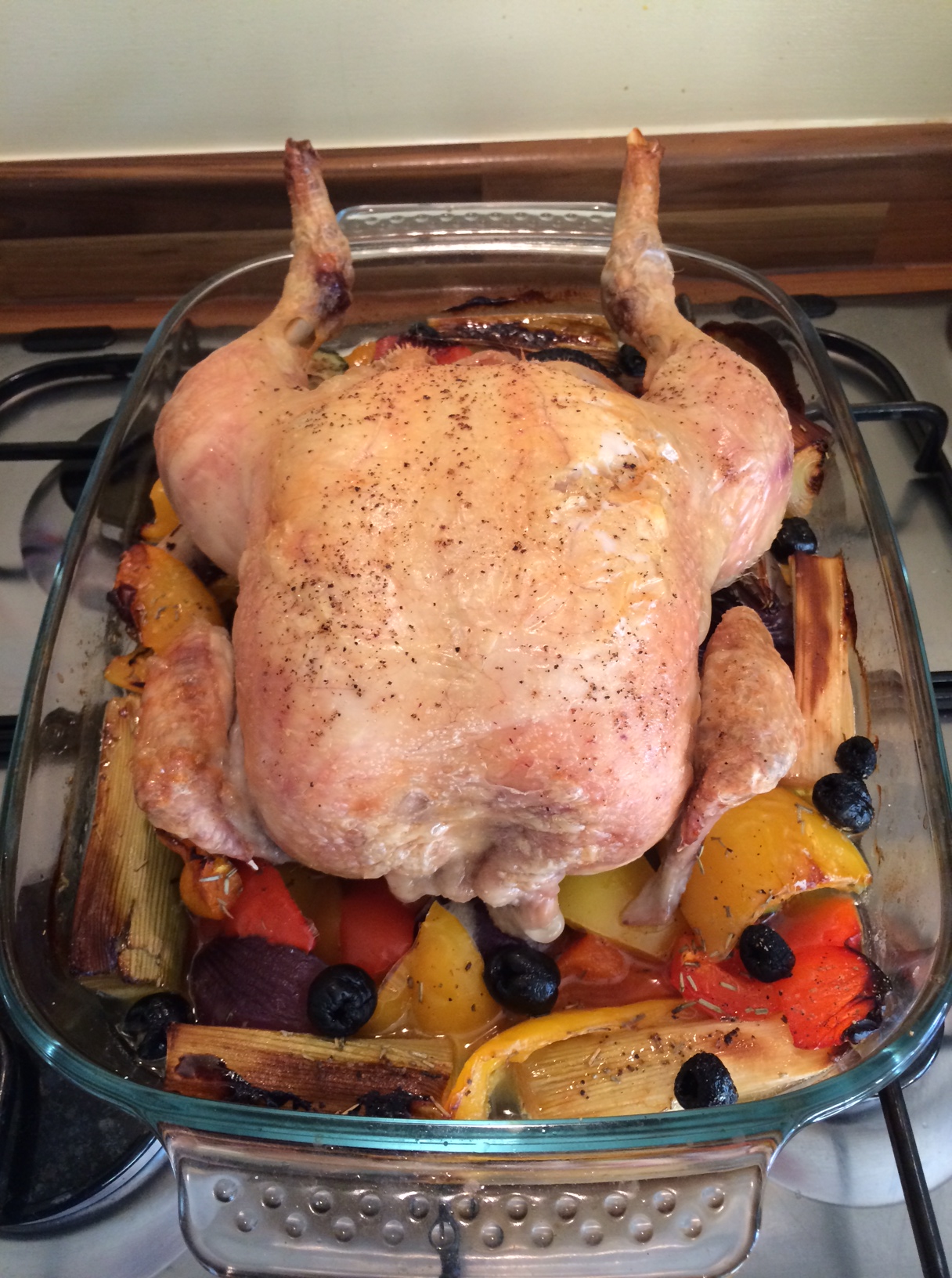 Roast chicken ready to cook