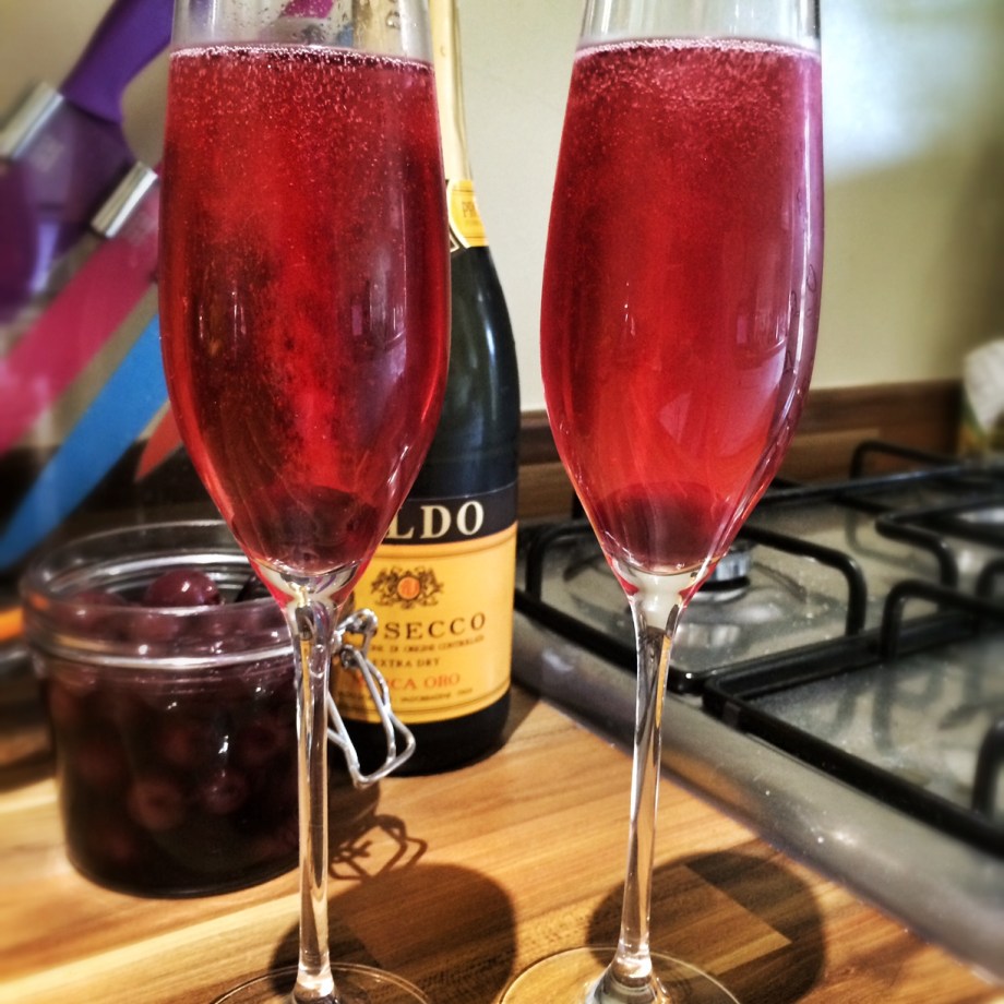 Cherry & thyme infused Prosecco