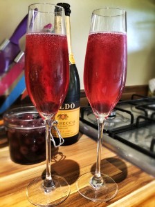 Cherry & thyme infused Prosecco