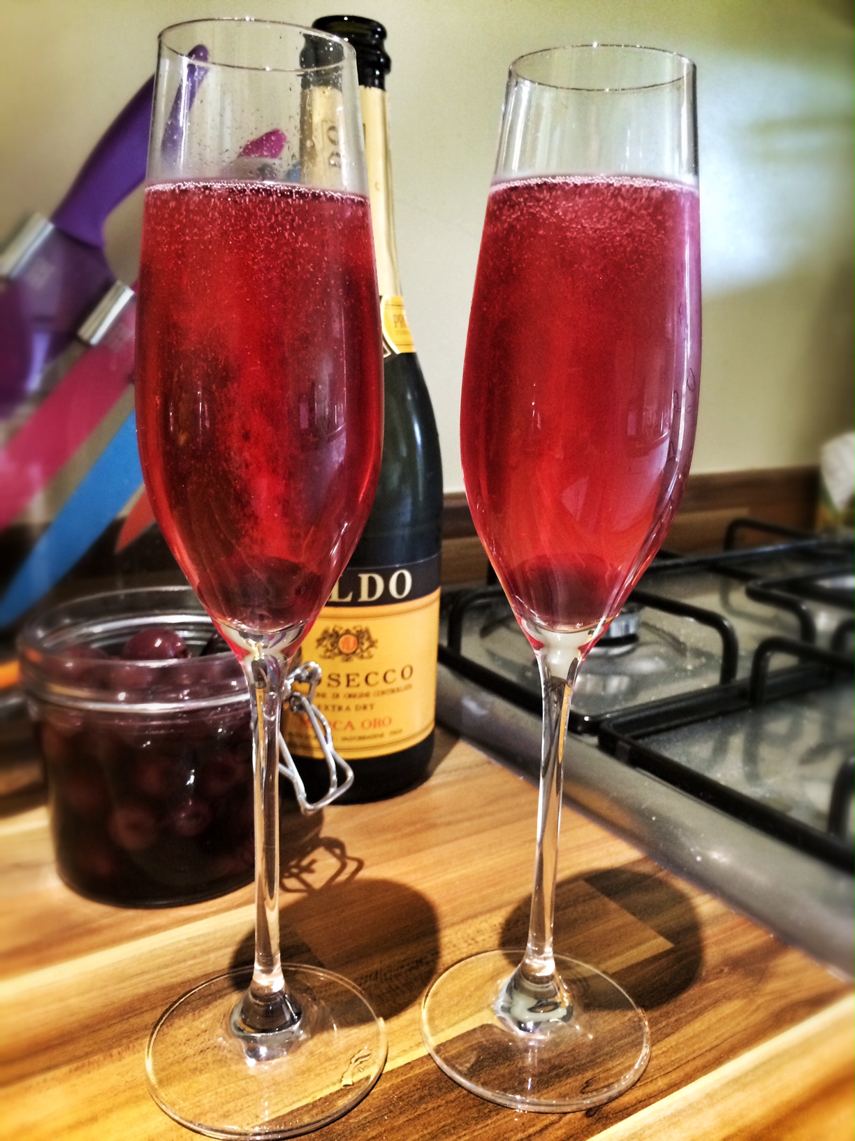 Cherry & thyme infused Prosecco