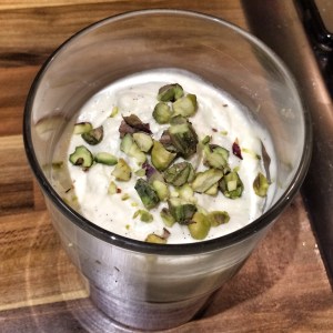 Fresh fruit with homemade vanilla mousse