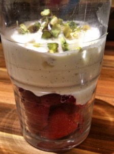 Fresh fruit with homemade vanilla mousse