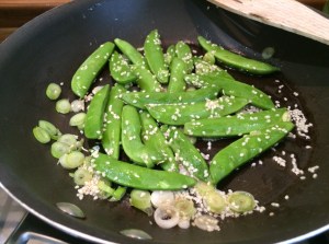 Sesame sugar snaps