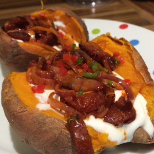Spicy baked sweet potato