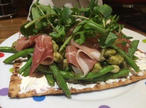Summer beans on proscuitto