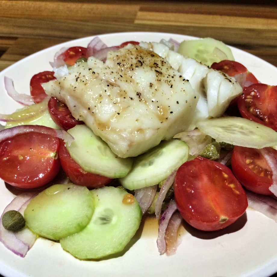 Recipe: Cod fillet on fresh salad