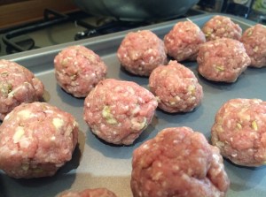 Summer spaghetti and meatballs