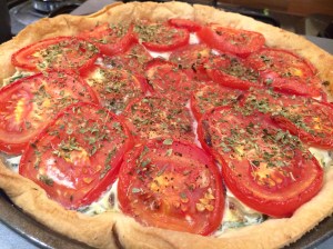 Tomato and spinach tart