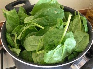 Tomato and spinach tart