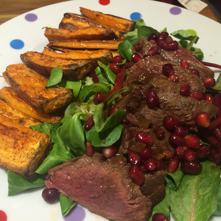 Venison with ginger and pomegranate marinade