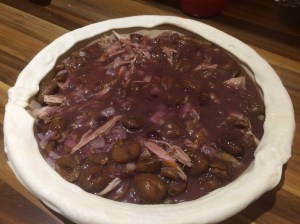 Pheasant and chestnut pie
