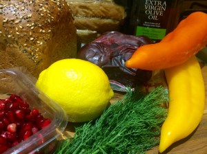 Beetroot and mackerel