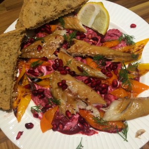 Beetroot and mackerel
