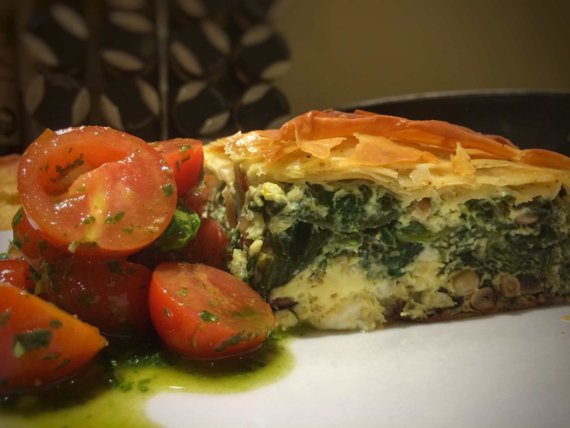 Feta and spinach pie with filo pastry