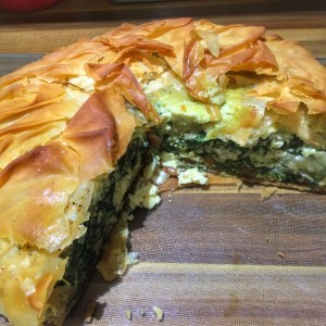 Feta and spinach pie with filo pastry