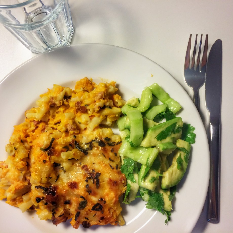 Macaroni cheese mac n cheese pancetta sweet potato