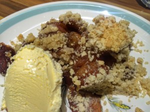 Spiced apricot and banana crumble recipe