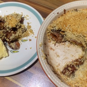 Spiced apricot and banana crumble recipe