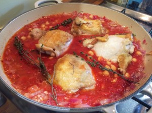 Store cupboard chicken in tomatoes