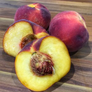 Griddled peach chicken feta salad