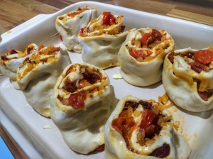 Tear and share bread with chorizo, onion and roast tomatoes