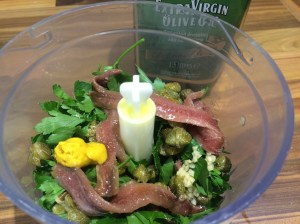 Simple steak with salsa verde