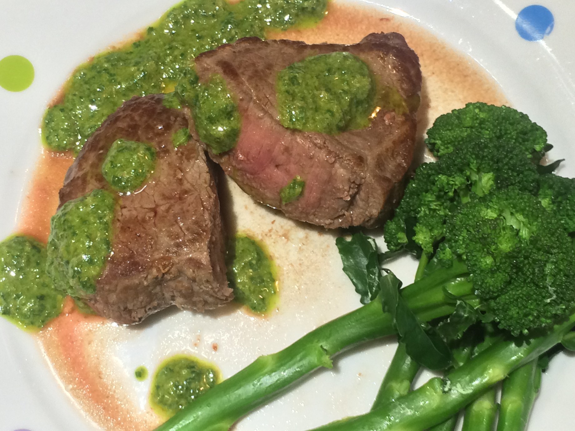 Simple steak with salsa verde