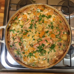 Chicken and butternut squash traybake