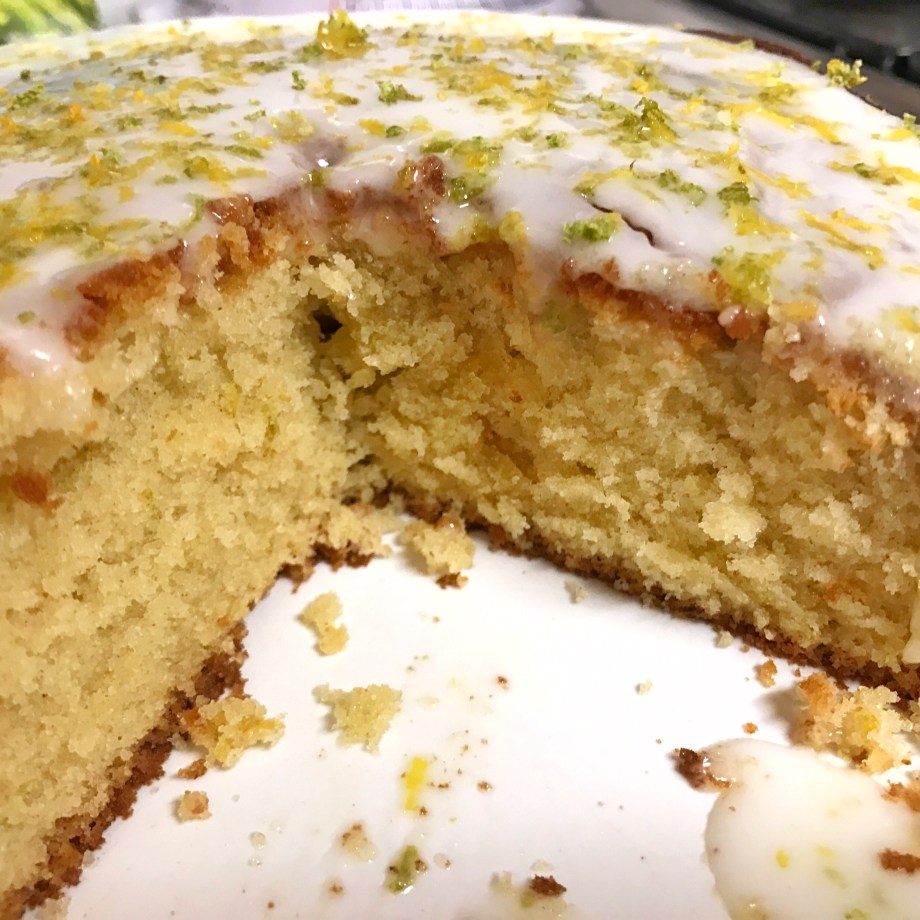 Lemon and lime drizzle cake