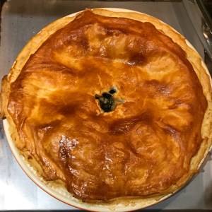 Chicken, spinach and mushroom pie
