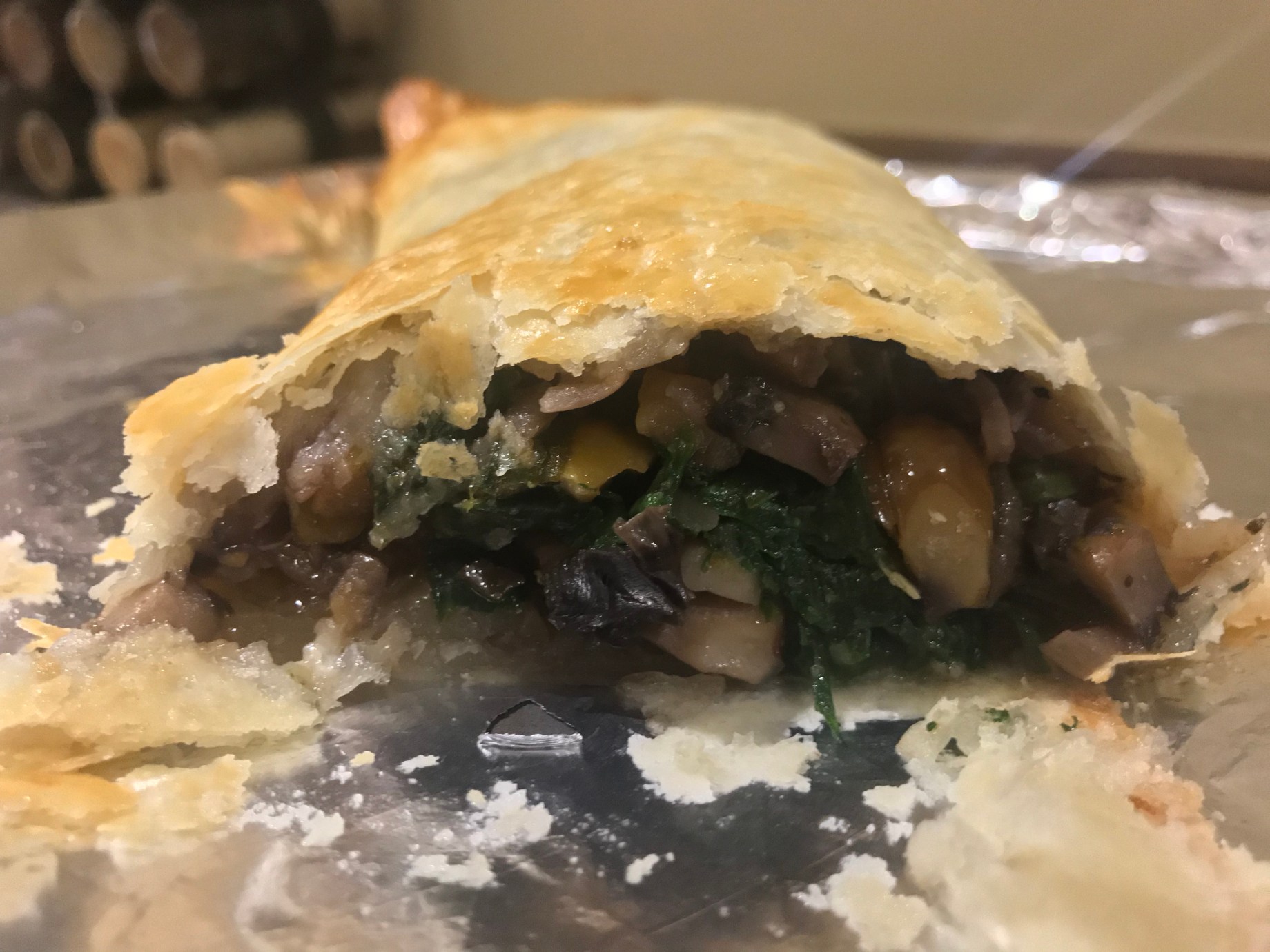 Chestnut and mushroom en croute